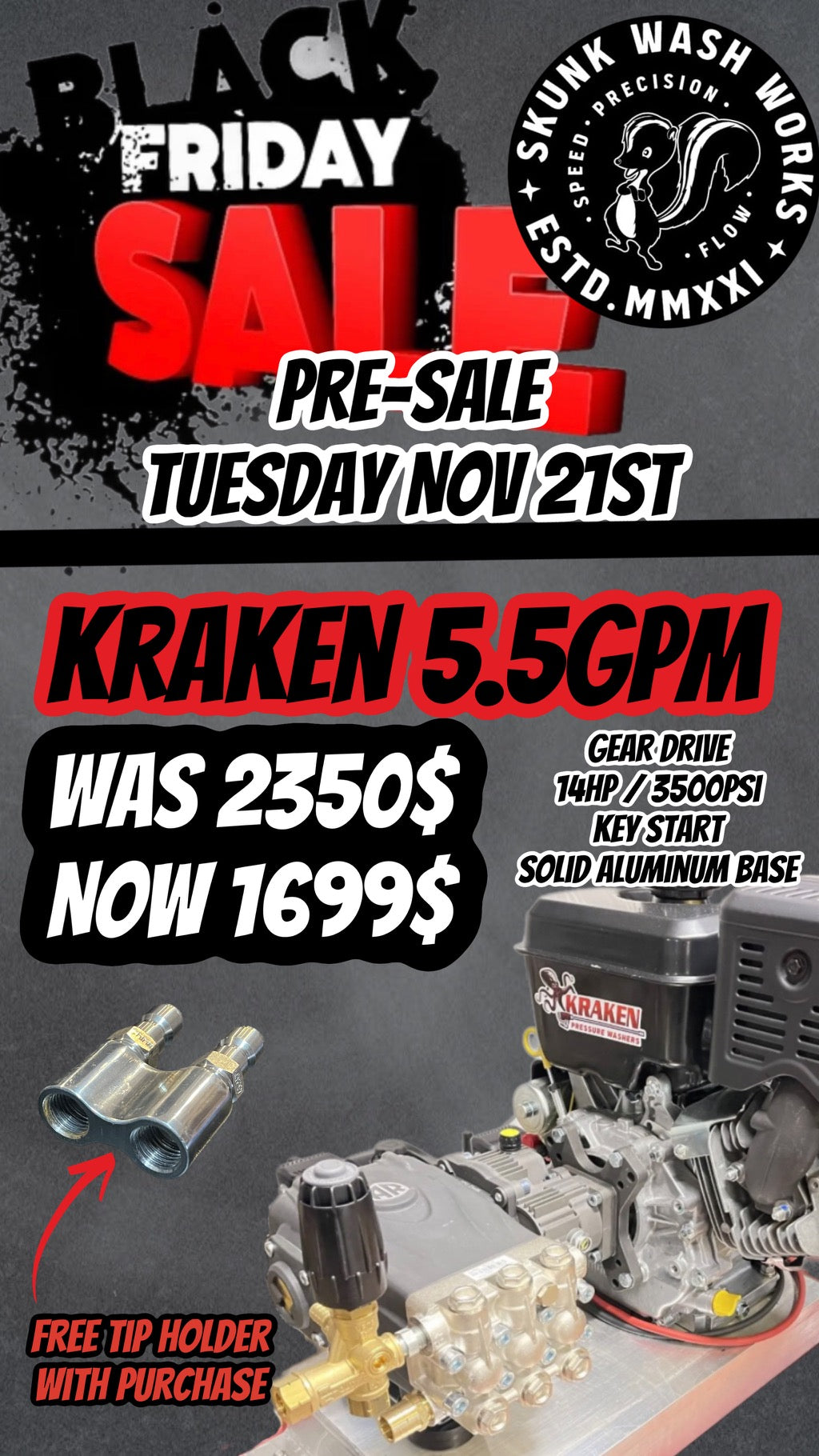 *Black Friday Sale*Tuesday only...Kraken Pressure Washers Southeast