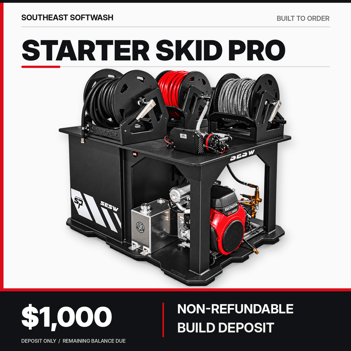 Southeast Softwash Equipment Build Deposit Starter Skid PRO — $1,000 NON-REFUNDABLE Build Deposit