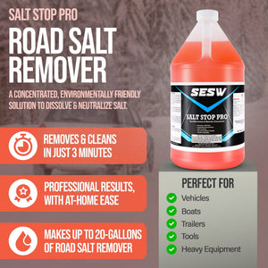 Southeast Softwash Salt Stop Pro – Best Road Salt Neutralizer & Remover for Vehicles, Equipment, Boats, and More – Safe & Eco-Friendly Concentrate