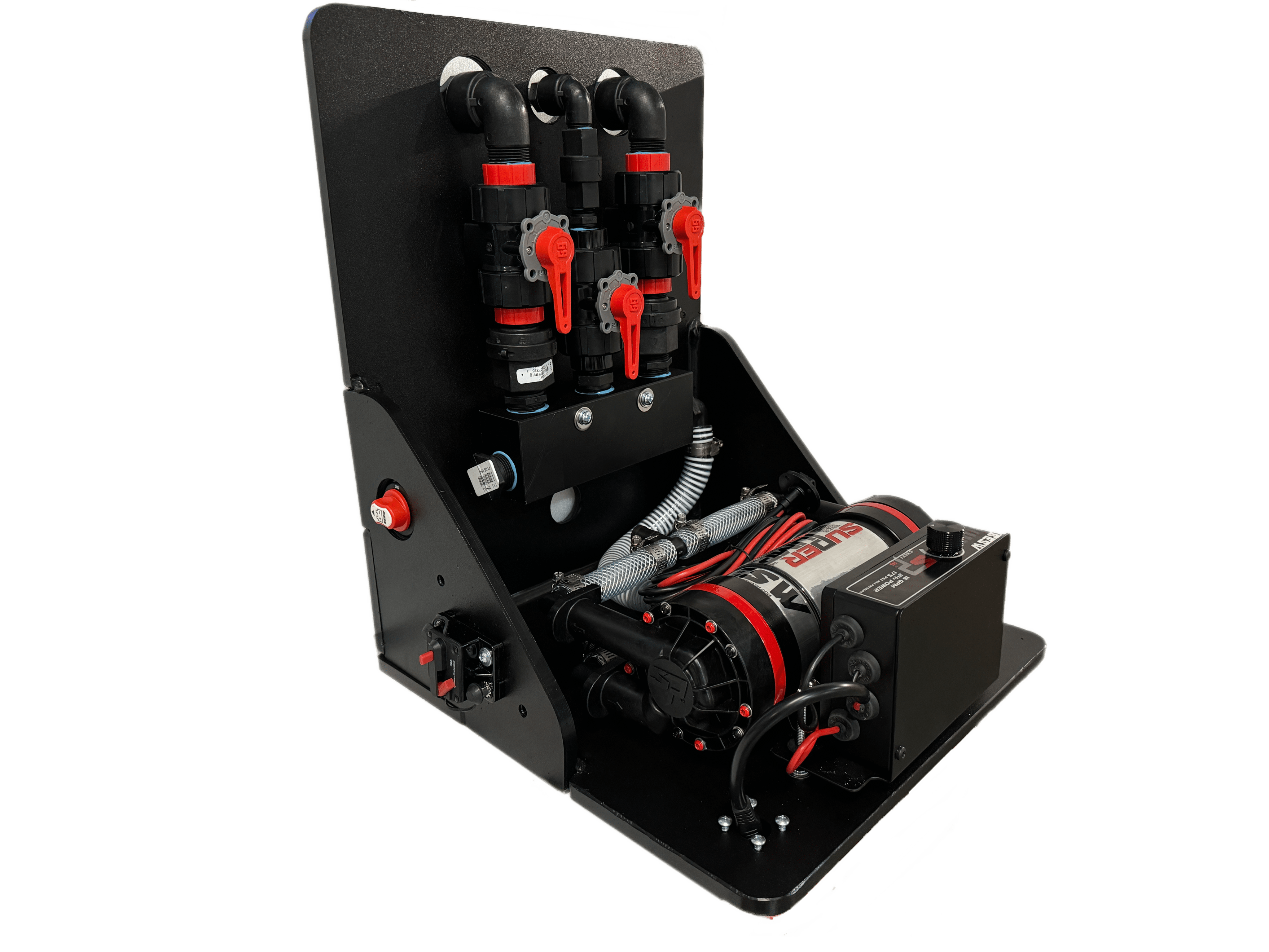 Southeast Softwash Single System Shelf Sweet16 with speed control EZ-Mount (Polymer) Pump and Blend Manifold Shelf