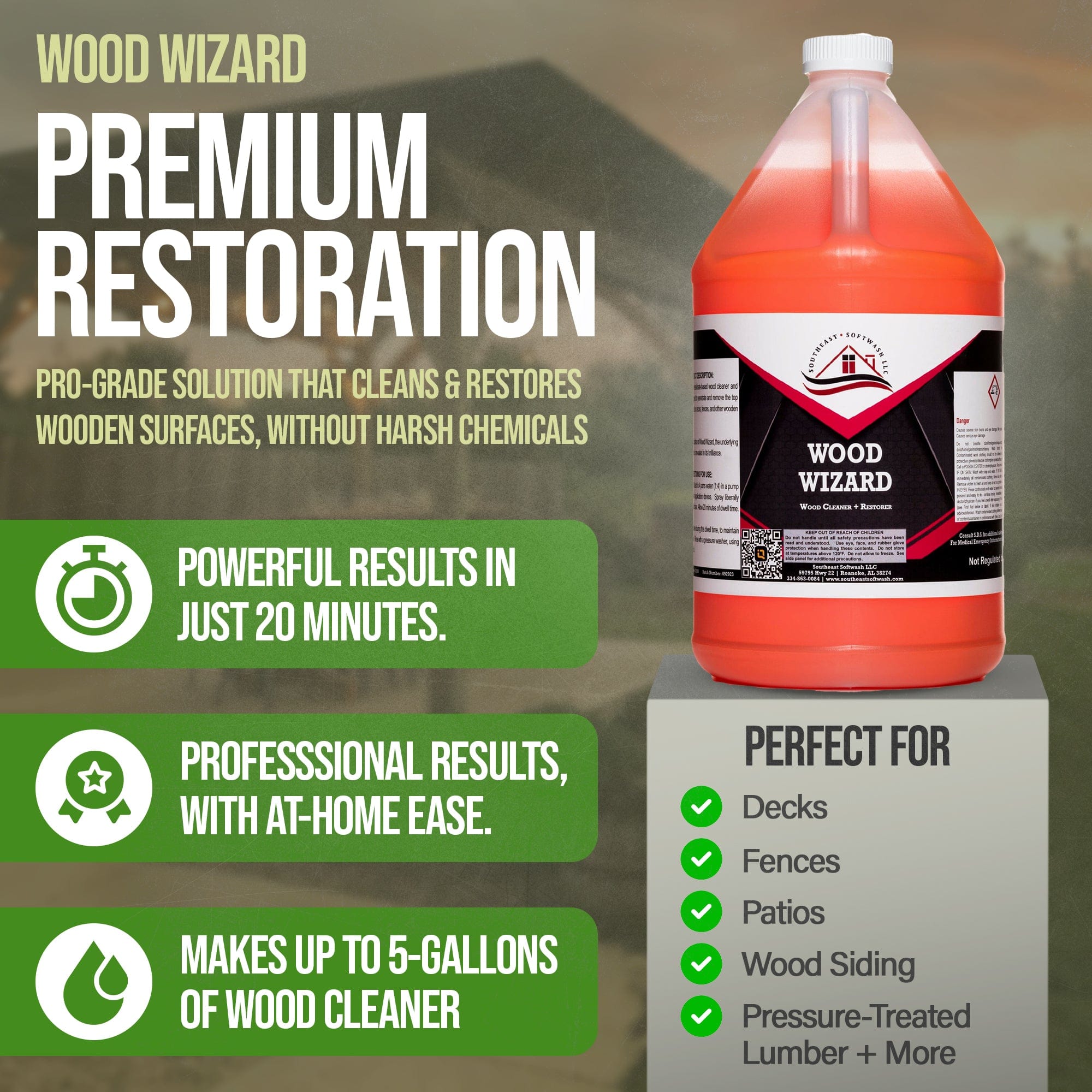 Southeast Softwash Wood Wizard - Deck and Fence Cleaner