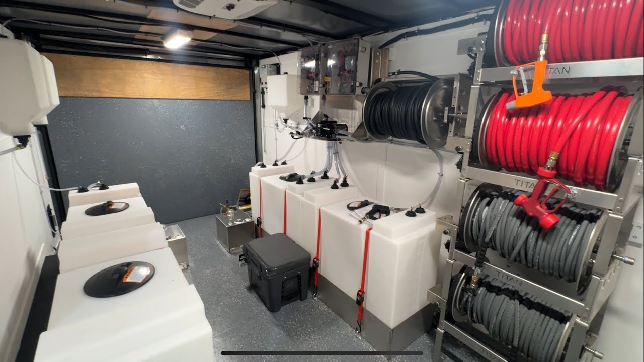 Enclosed Pressure Washing Trailer With AC unit!