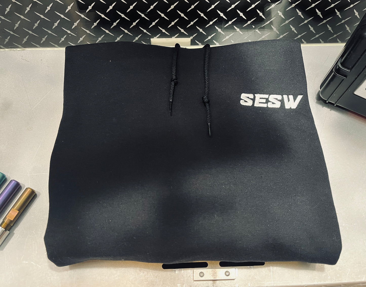 SEWS Embroidered | Black Hoodie