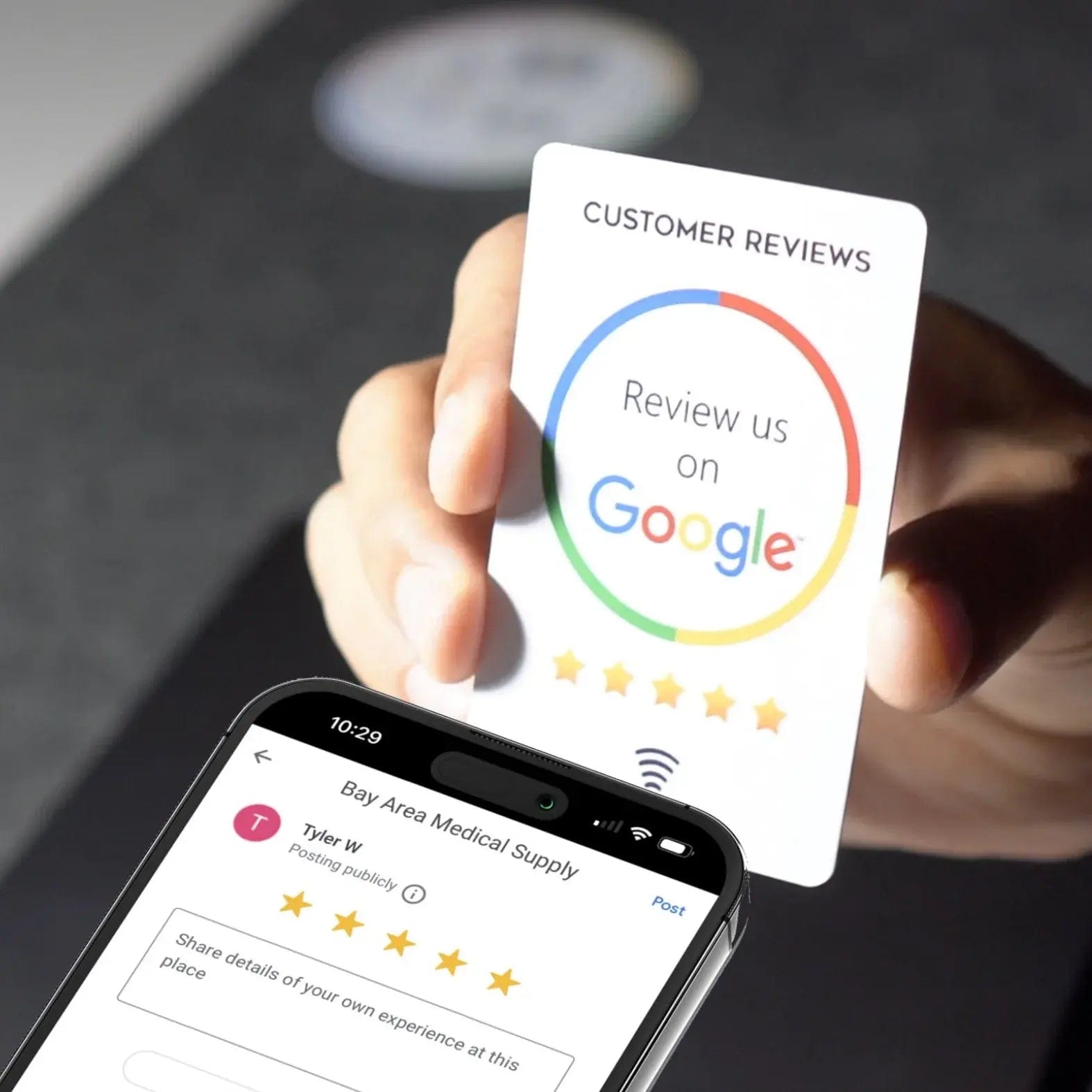 Lean & Mean Academy Training Tap Google Review Card - Get More Reviews For Your Business