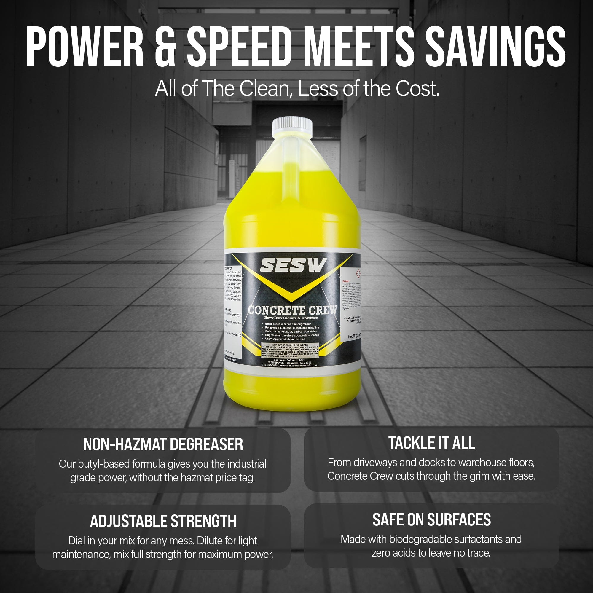 SESW Concrete Crew™ Cleaner & Degreaser – Power, Speed, and Savings in One Formula