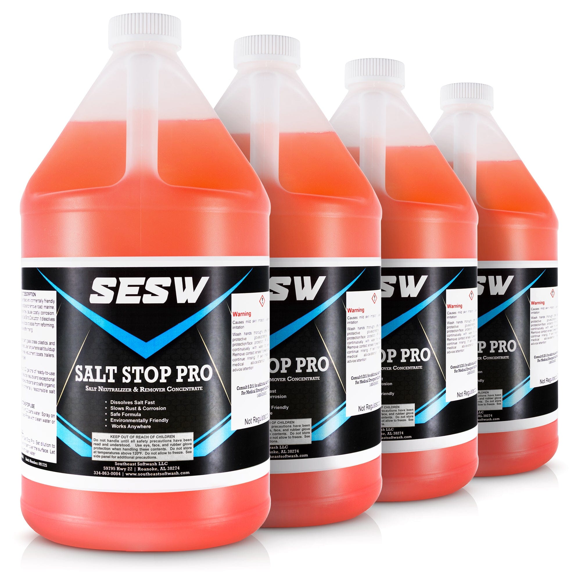Southeast Softwash 4 Gallons Salt Stop Pro – Best Road Salt Neutralizer & Remover for Vehicles, Equipment, Boats, and More – Safe & Eco-Friendly Concentrate