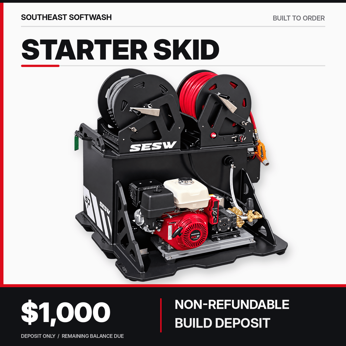 Southeast Softwash Equipment Build Deposit Starter Skid — $1,000 NON-REFUNDABLE Build Deposit