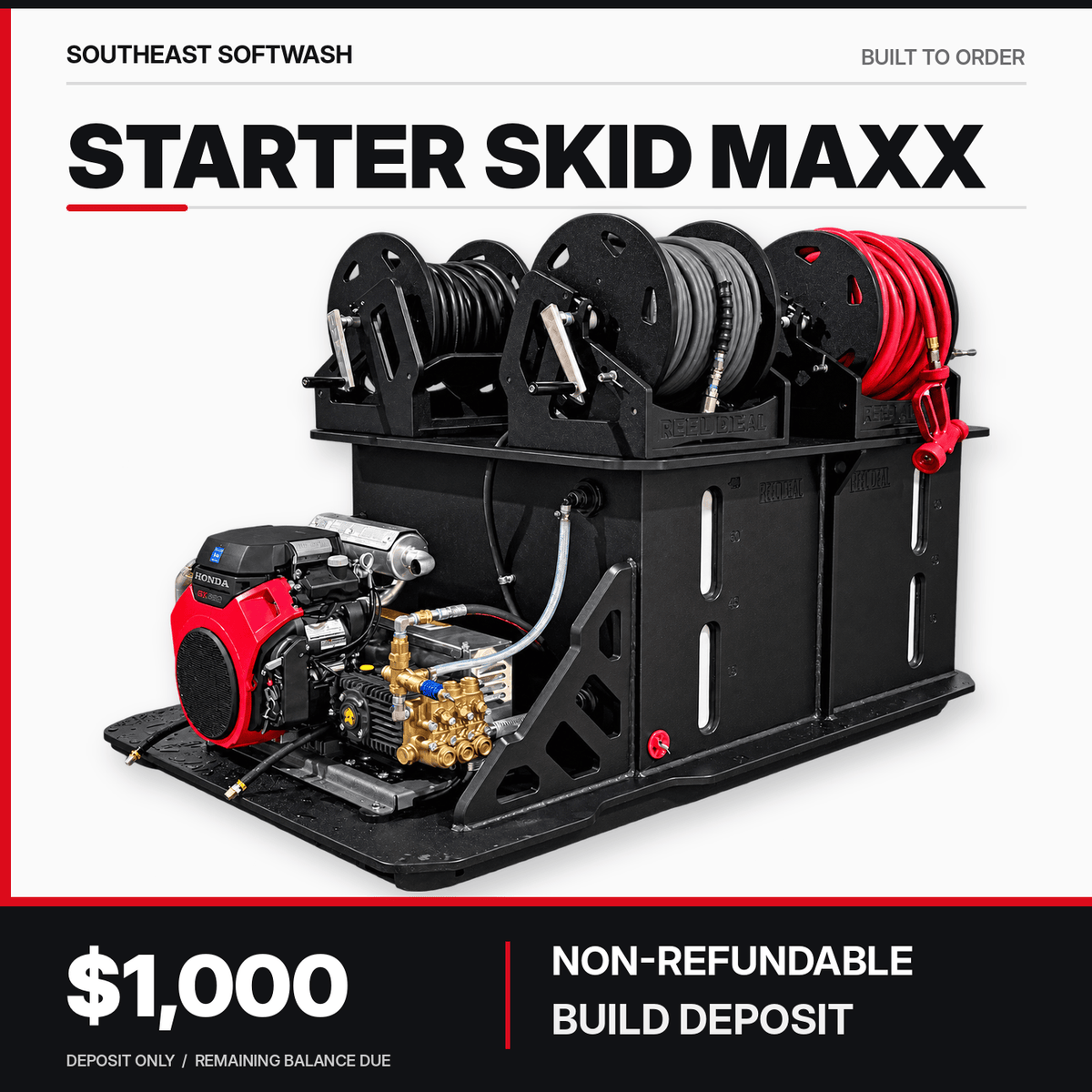 Southeast Softwash Equipment Build Deposit Starter Skid MAXX — $1,000 NON-REFUNDABLE Build Deposit