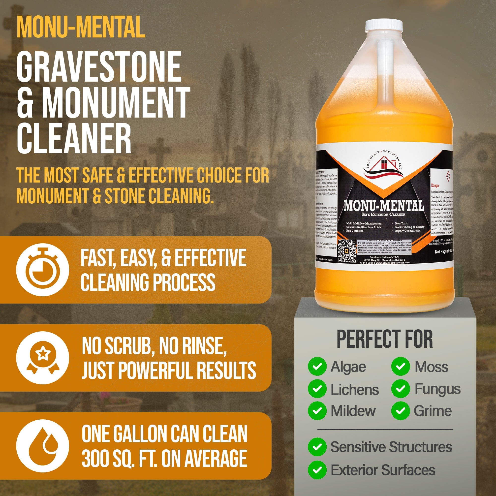 Southeast Softwash Monu-Mental | Gravestone Cleaner