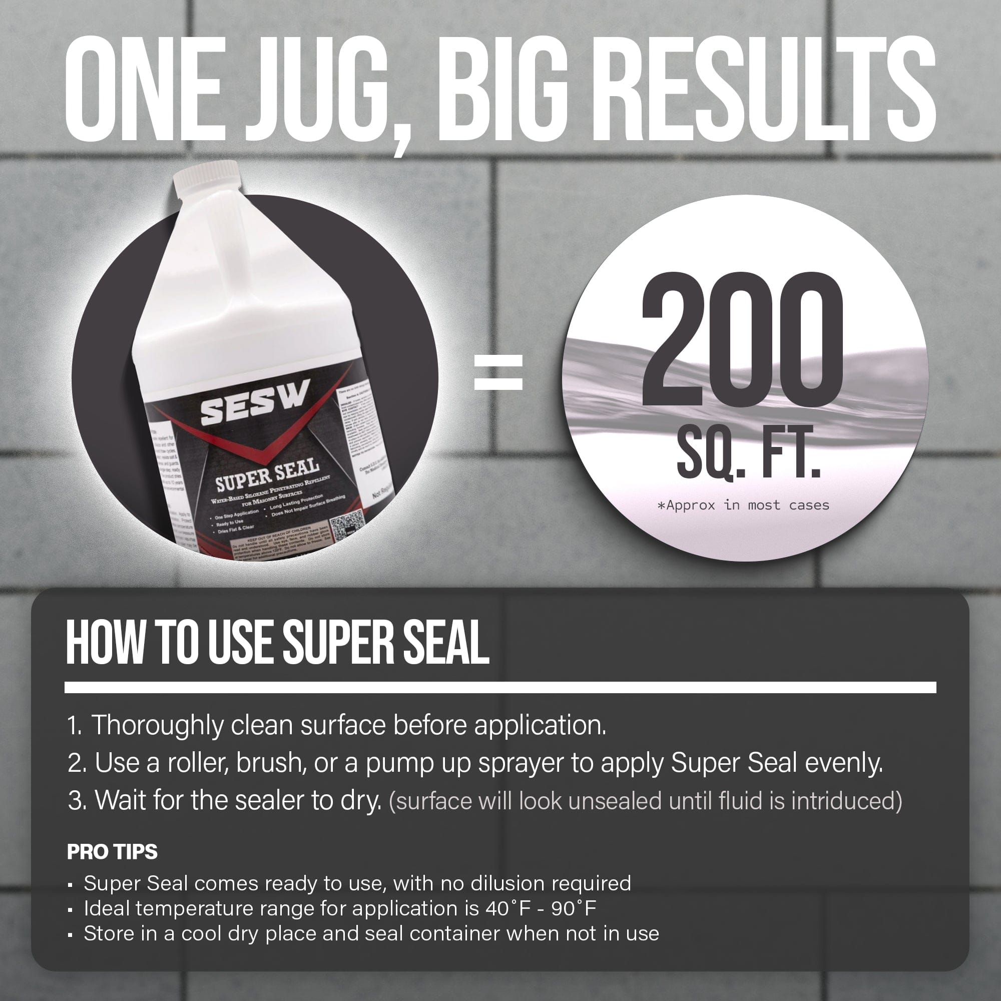 Southeast Softwash Super Seal Water-Based Siloxane Concrete Sealer